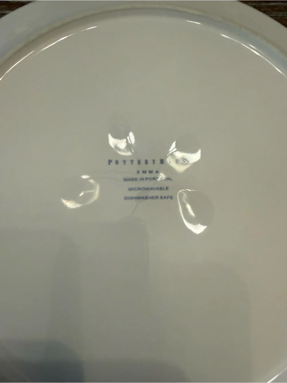SET OF (10) POTTERY BARN EMMA BEADED STONEWARE DINNER PLATES